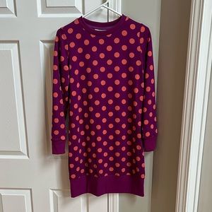 Victor Glemaud Purple and Orange Polka Dot Midi Dress